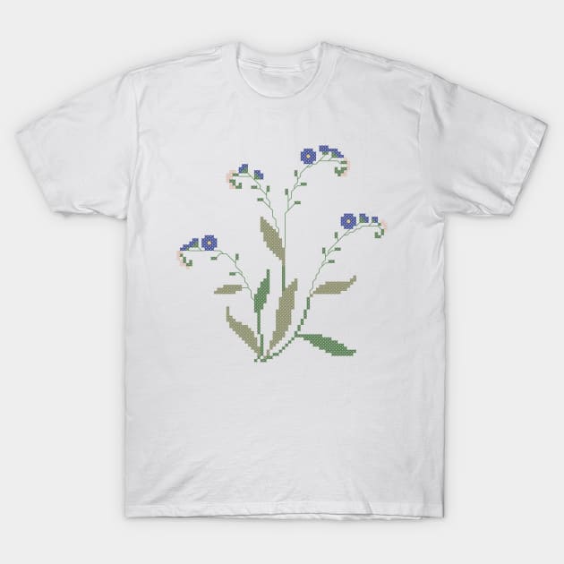 Alaska State Flower Forget Me Not T-Shirt by inotyler